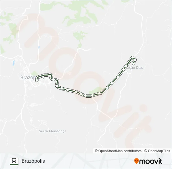 BRAZÓPOLIS/ESTAÇÃO DIAS Bus Line Map