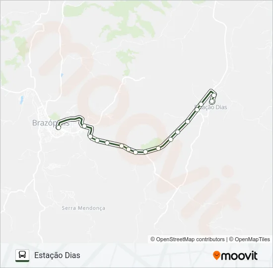 BRAZÓPOLIS/ESTAÇÃO DIAS Bus Line Map