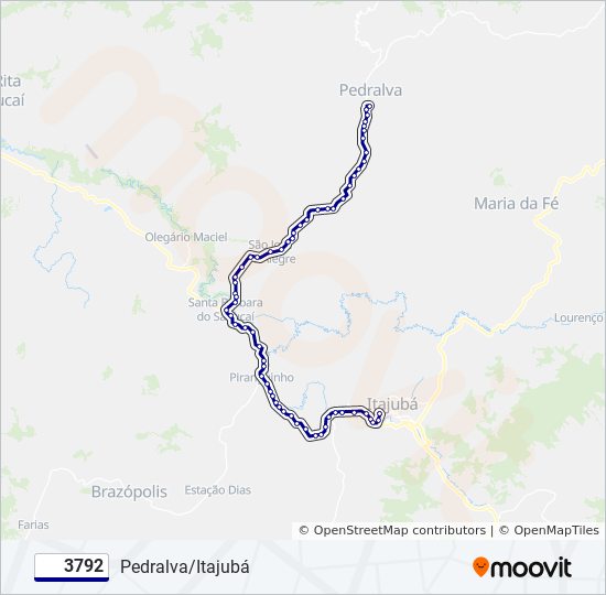 Mapa da linha 3792 de ônibus