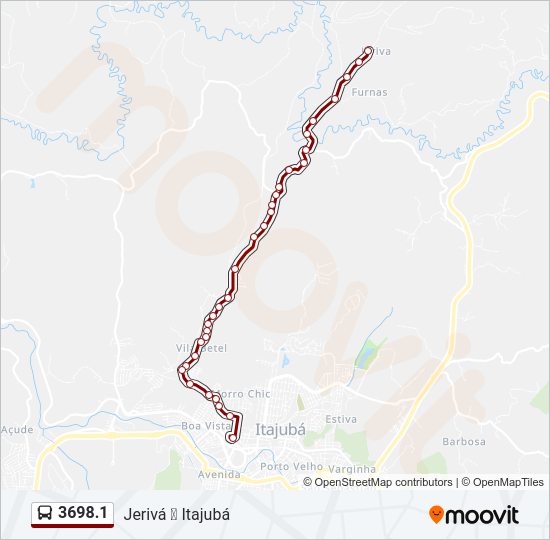 Mapa da linha 3698.1 de ônibus