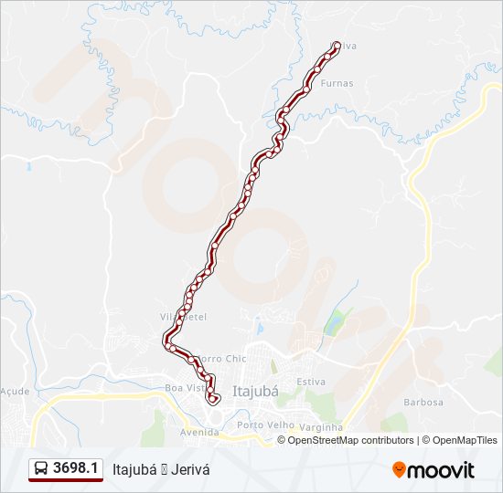 Mapa da linha 3698.1 de ônibus