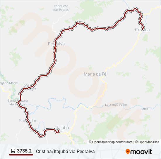 Mapa da linha 3735.2 de ônibus