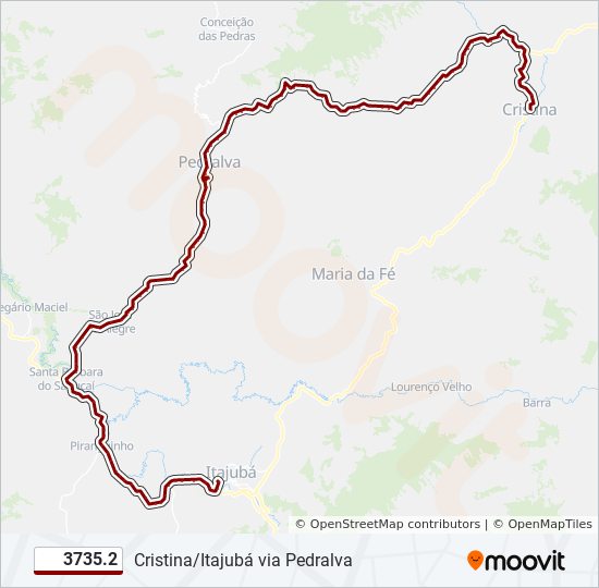 Mapa da linha 3735.2 de ônibus