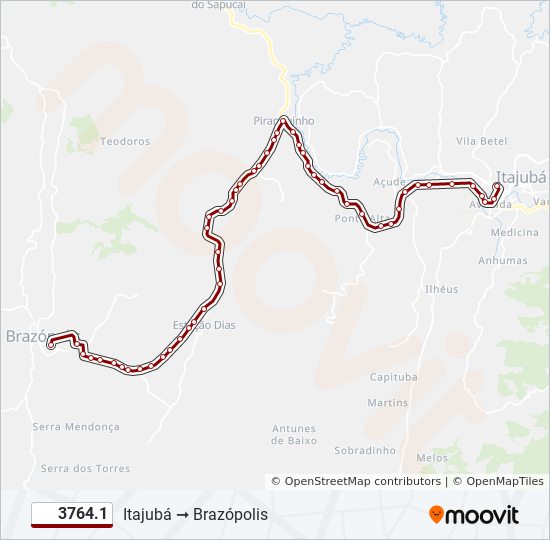 Mapa da linha 3764.1 de ônibus