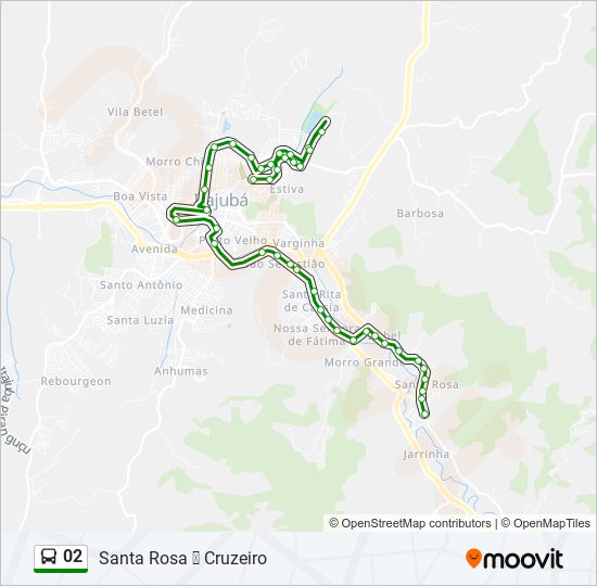 Mapa da linha 02 de ônibus