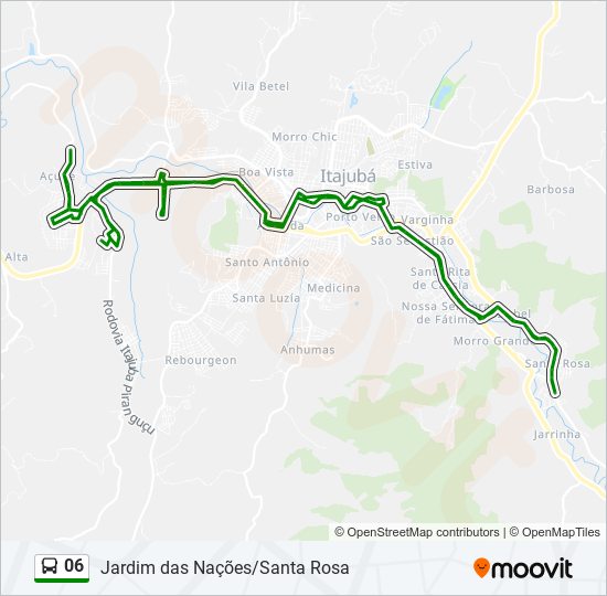 Mapa da linha 06 de ônibus