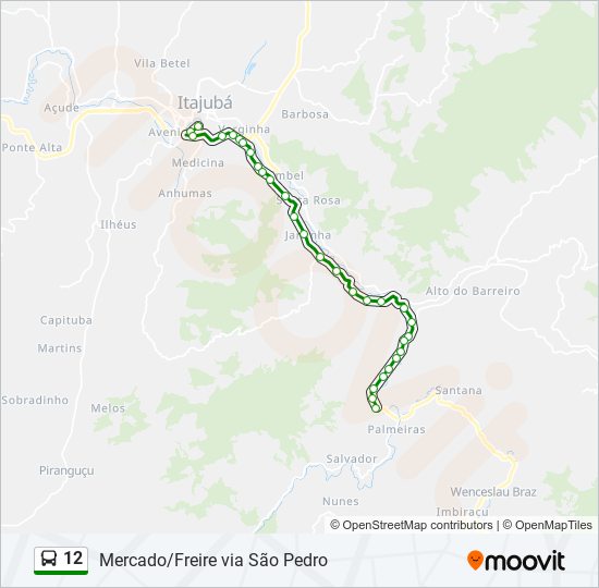 Mapa de 12 de autobús