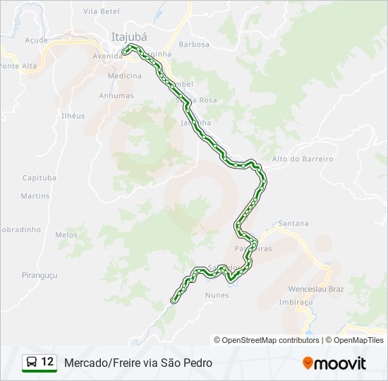 Mapa de 12 de autobús