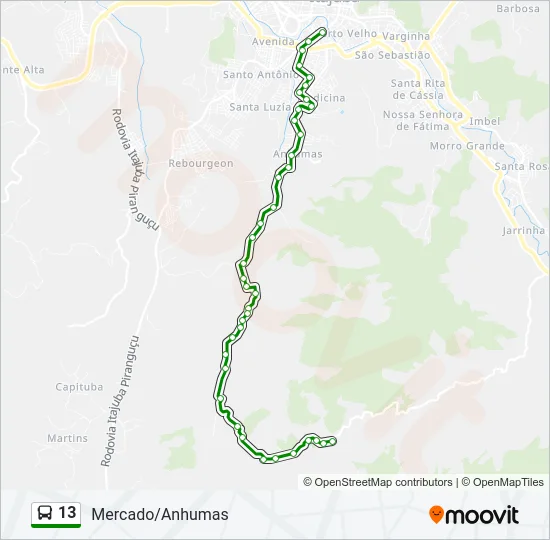13 Bus Line Map