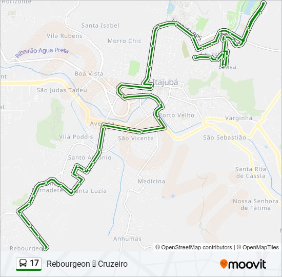 Mapa da linha 17 de ônibus