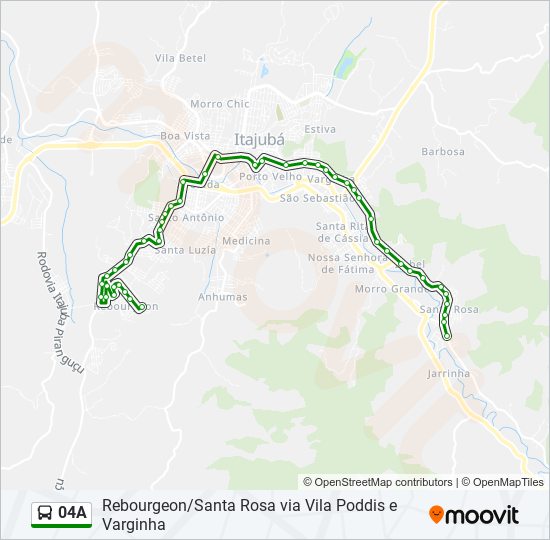 Mapa de 04A de autobús