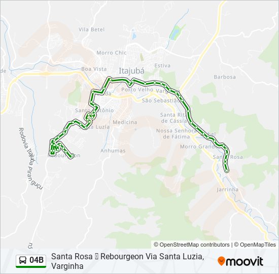 Mapa de 04B de autobús