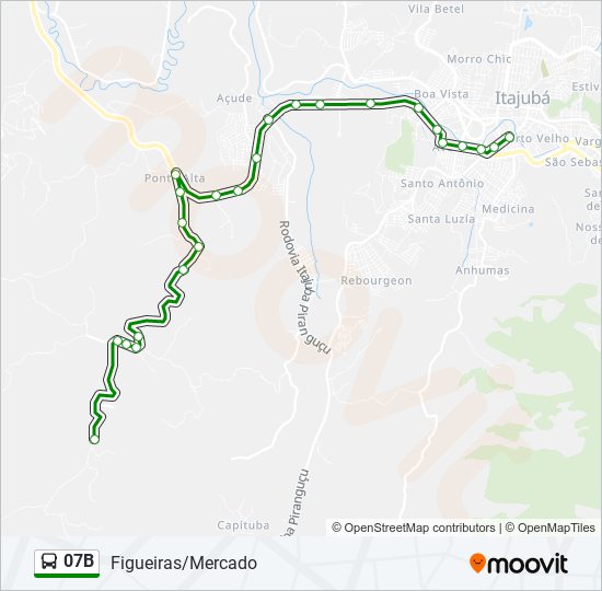 Mapa de 07B de autobús