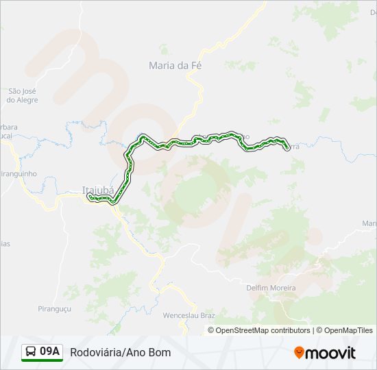 Mapa da linha 09A de ônibus