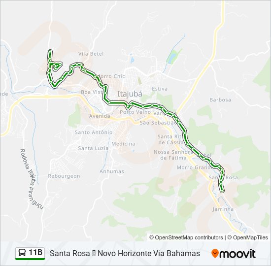 11B bus Line Map