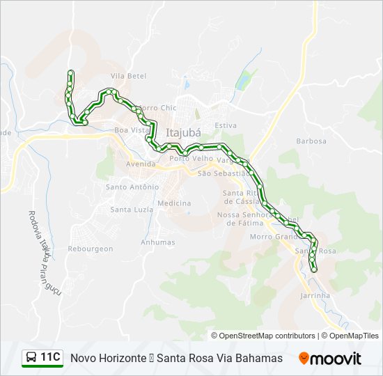 Mapa de 11C de autobús