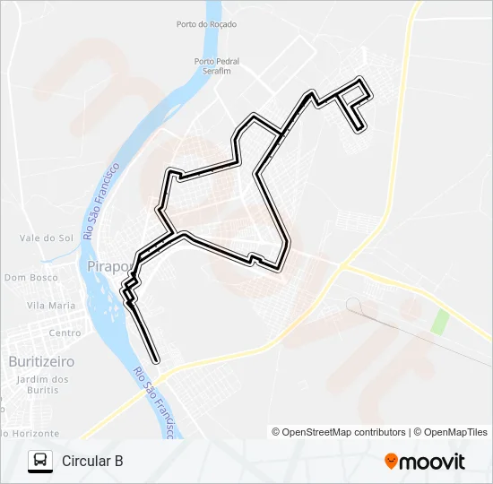CIRCULAR B Bus Line Map