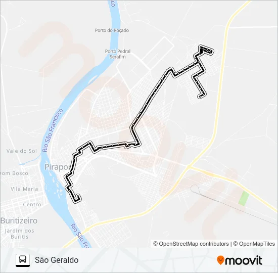 SÃO GERALDO Bus Line Map
