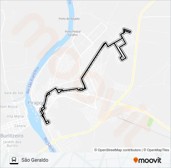 SÃO GERALDO Bus Line Map
