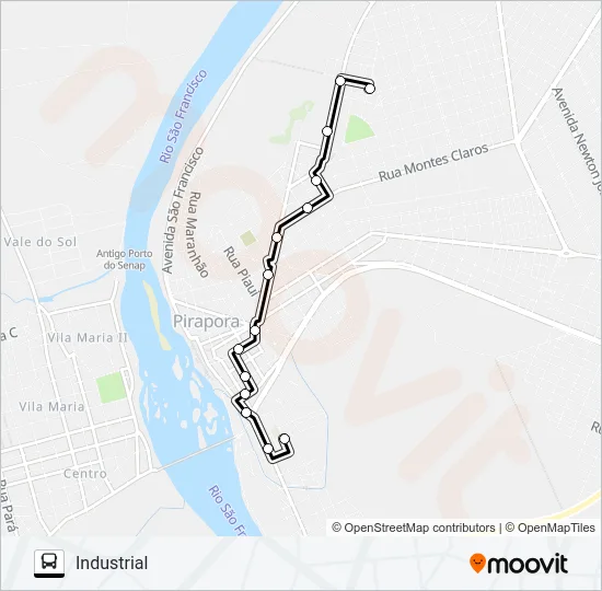 INDUSTRIAL Bus Line Map
