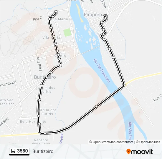 3580 Bus Line Map