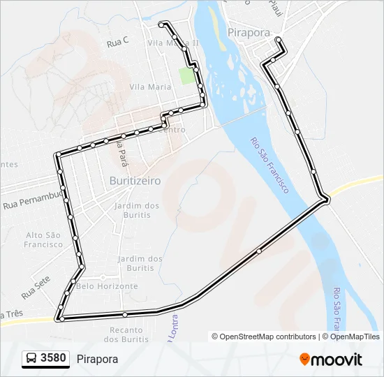 3580 Bus Line Map