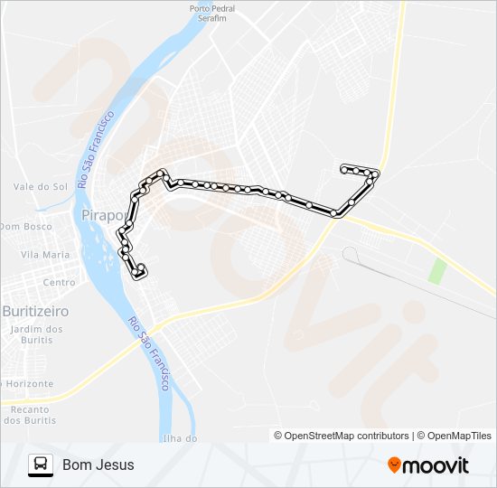 Mapa da linha SANTOS DUMONT de ônibus