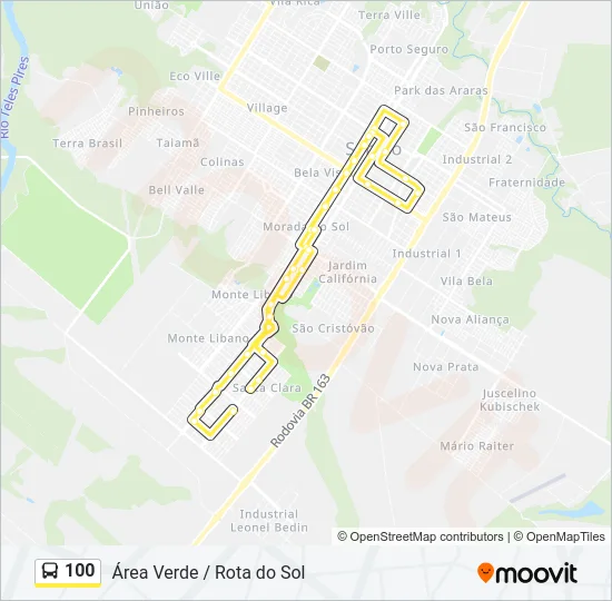 100 Bus Line Map
