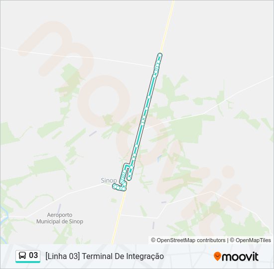 Mapa da linha 03 de ônibus