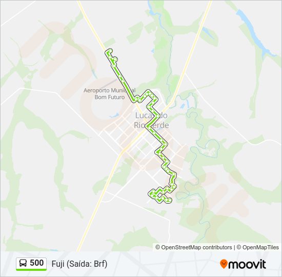 Mapa da linha 500 de ônibus