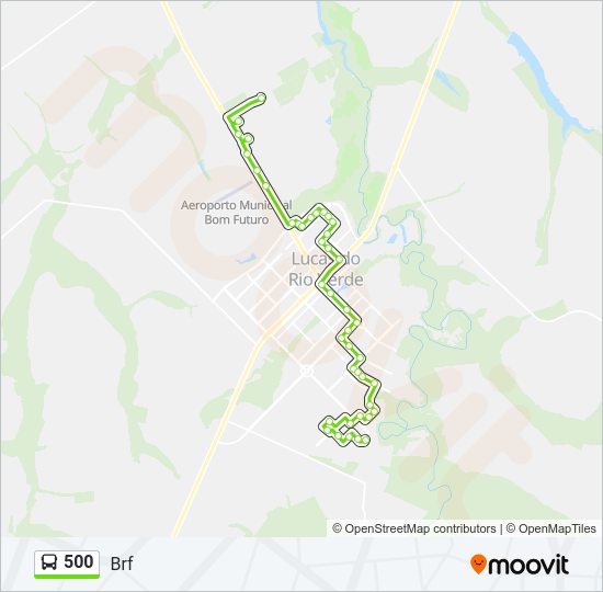 Mapa da linha 500 de ônibus