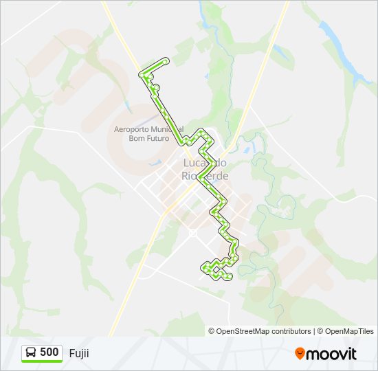Mapa da linha 500 de ônibus