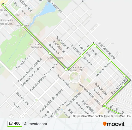 400 Bus Line Map