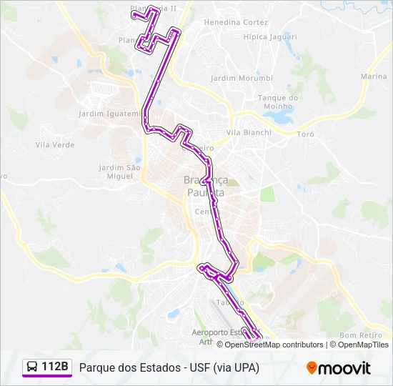 112B Bus Line Map