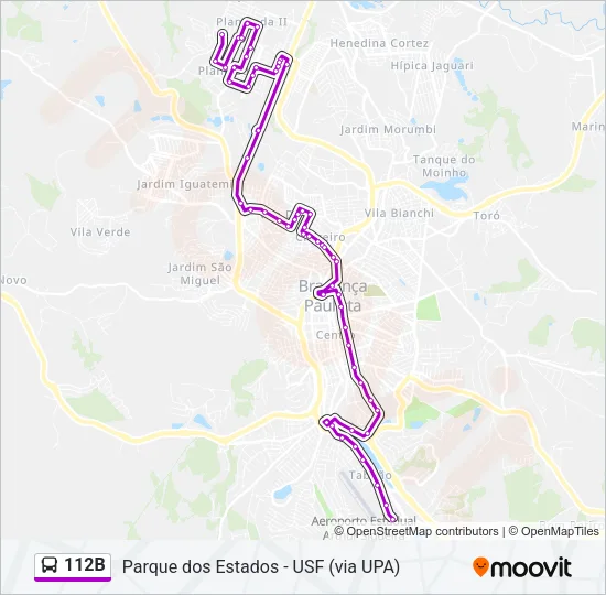 112B Bus Line Map