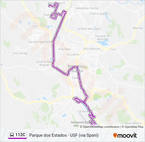 112C Bus Line Map