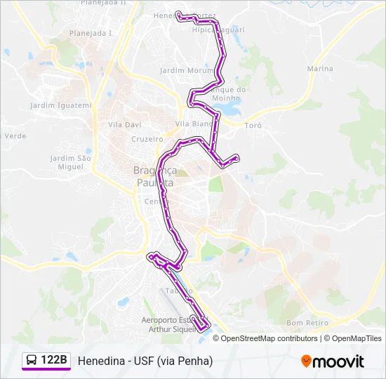 122B Bus Line Map