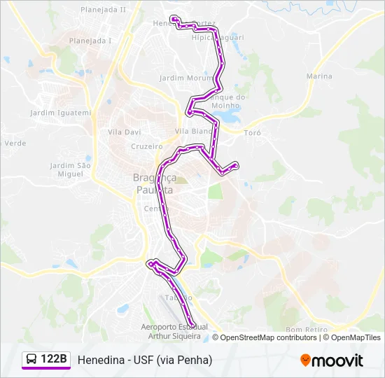 122B Bus Line Map