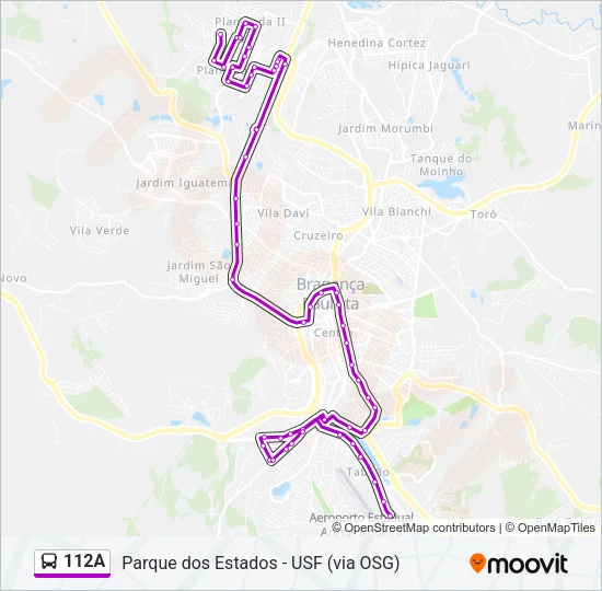 112A Bus Line Map