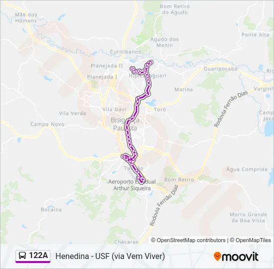122A Bus Line Map