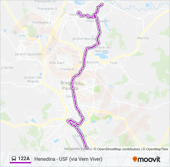 122A Bus Line Map