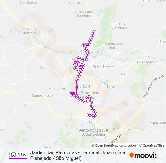 115 Bus Line Map