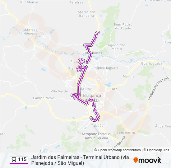 115 Bus Line Map