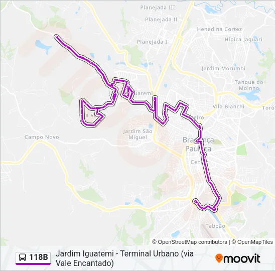 118B Bus Line Map