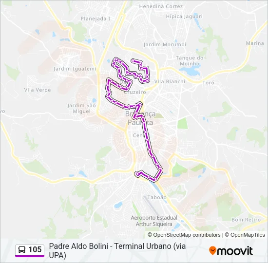 105 Bus Line Map