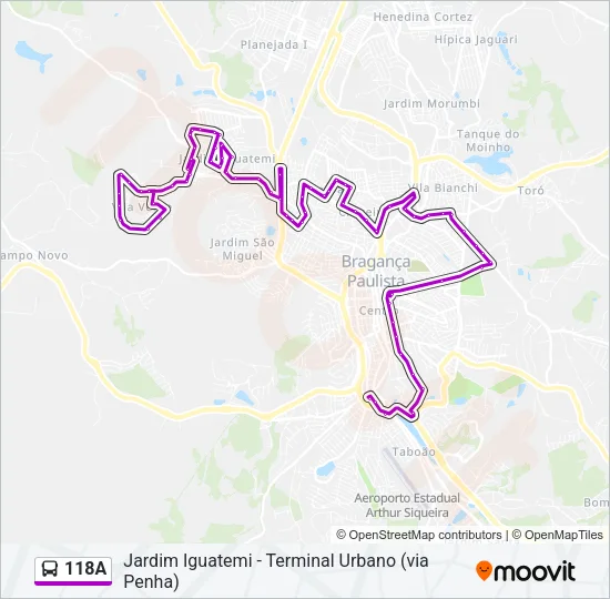 118A Bus Line Map