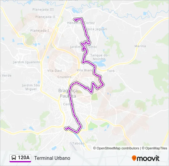 120A Bus Line Map