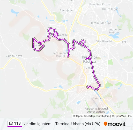 118 Bus Line Map