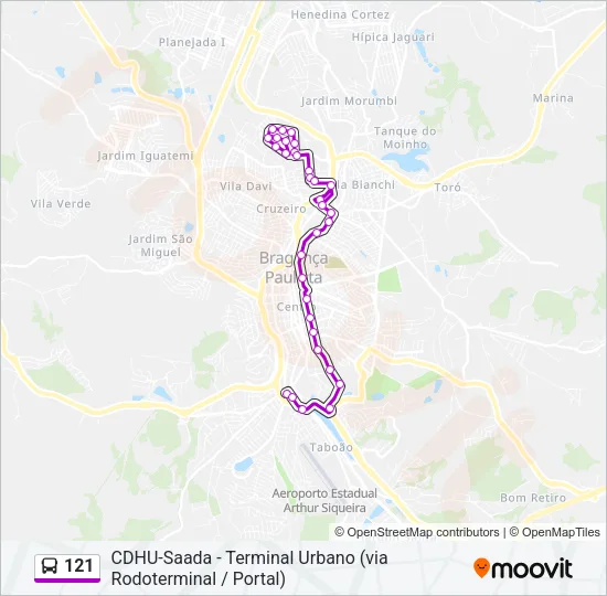 121 Bus Line Map