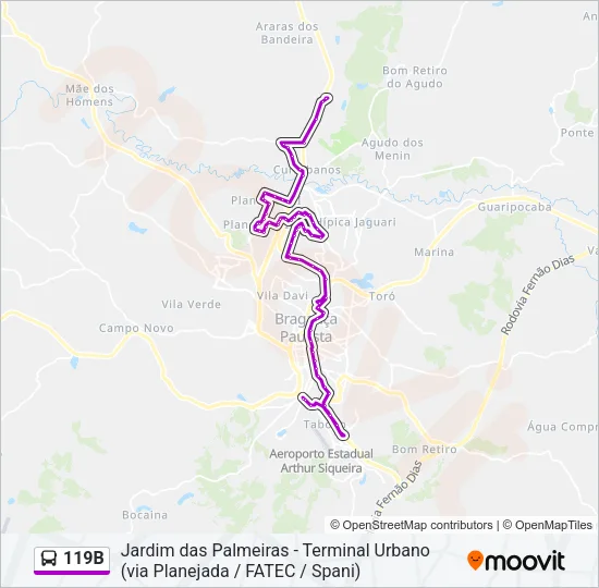 119B Bus Line Map